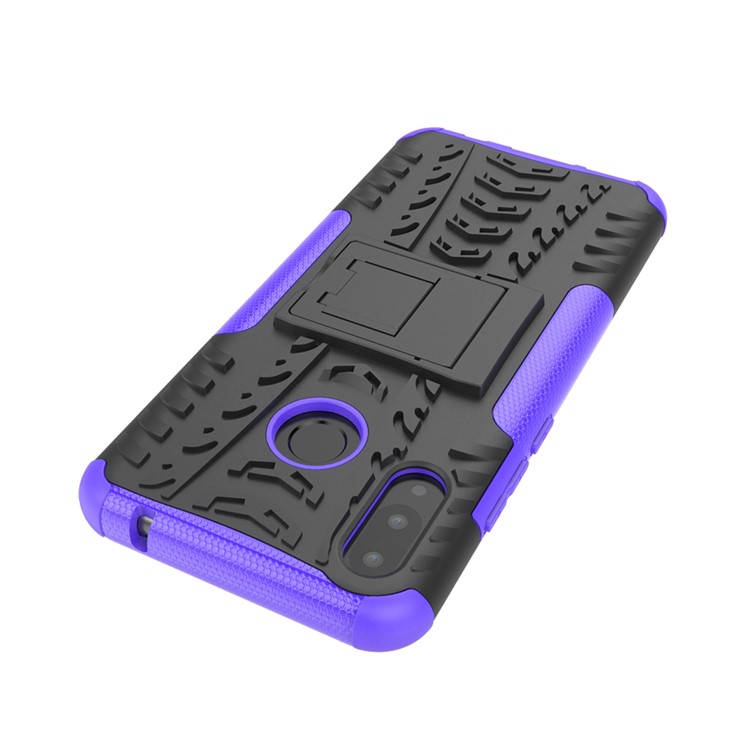 Tire Pattern PC + TPU Hybrid Cover with Kickstand for Huawei P Smart Plus / nova 3i - Purple-7
