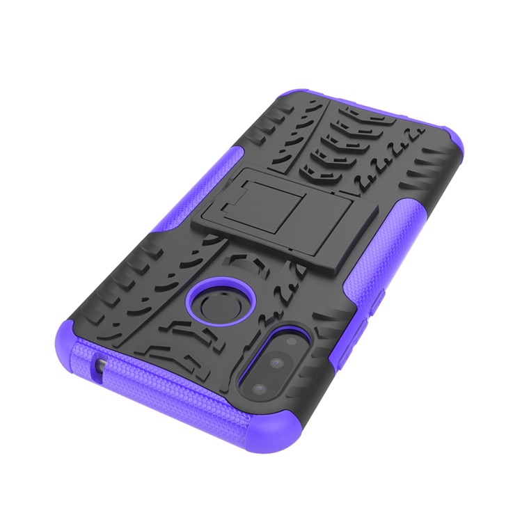 Reifenmuster PC + TPU Hybrid -cover Mit Kickstand Für Huawei P Smart Plus / nova 3i - Violett