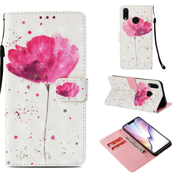 Etui En Cuir Pour Portefeuille Avec Motif Pour Huawei Nova 3i / P Smart + - Fleur Vive-1