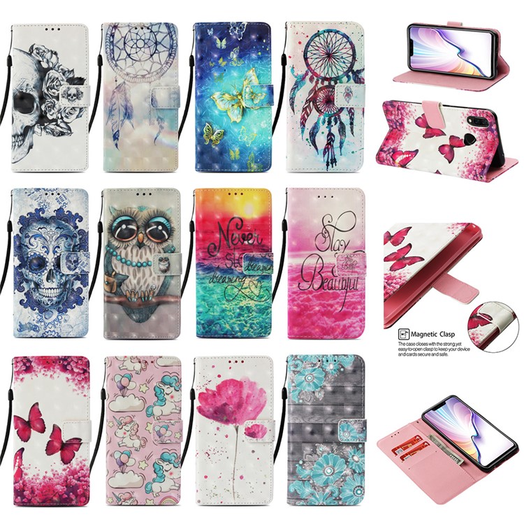 Etui En Cuir Pour Portefeuille Avec Motif Pour Huawei Nova 3i / P Smart + - Fleur Vive-10