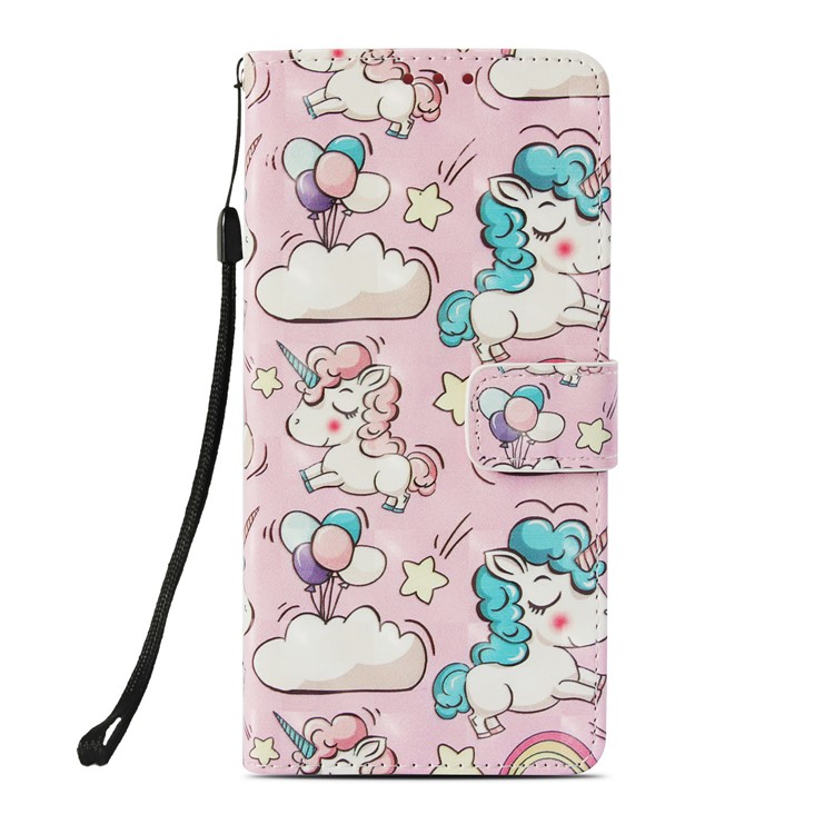 Pattern Printing Leather Stand Cover with Strap for Huawei nova 3i / P Smart+ - Unicorn-2