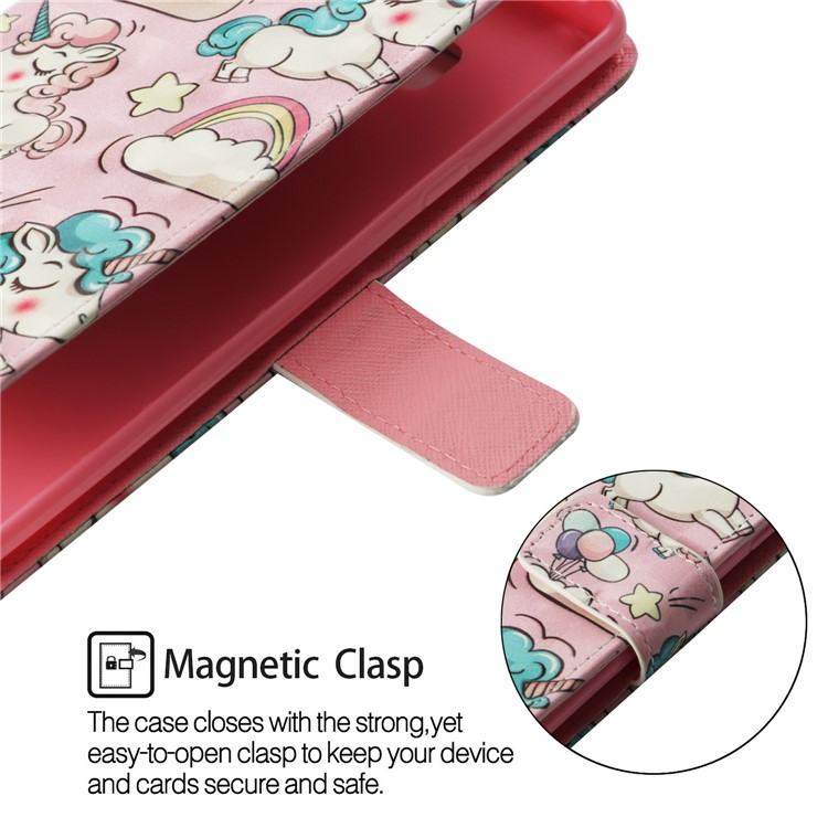 Pattern Printing Leather Stand Cover with Strap for Huawei nova 3i / P Smart+ - Unicorn-5