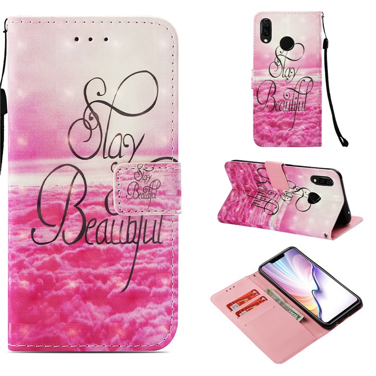 Patterned Wallet Leather Phone Case with Stand for Huawei nova 3i / P Smart+ - Stay Beautiful-1