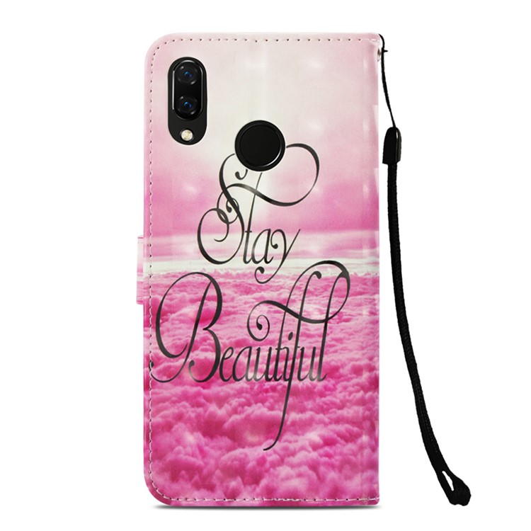 Patterned Wallet Leather Phone Case with Stand for Huawei nova 3i / P Smart+ - Stay Beautiful-3