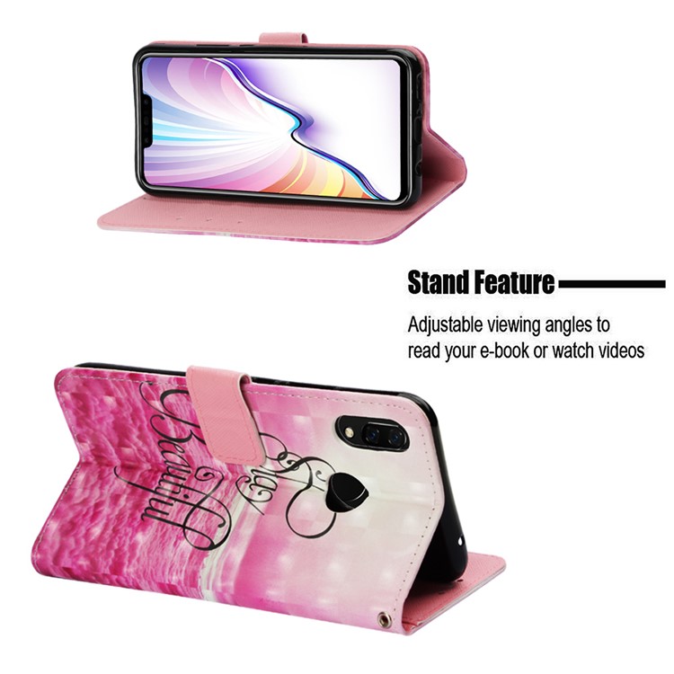 Patterned Wallet Leather Phone Case with Stand for Huawei nova 3i / P Smart+ - Stay Beautiful-4