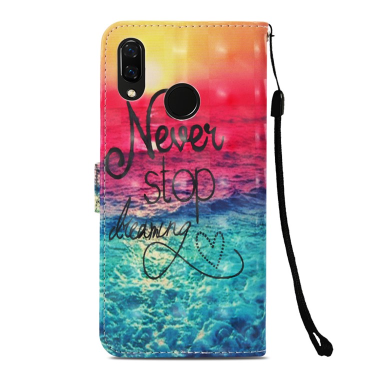 Patterned Stand Leather Case Magnetic Closure for Huawei nova 3i / P Smart+ - Never Stop Dreaming-3