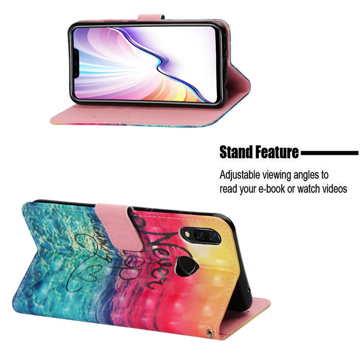 Patterned Stand Leather Case Magnetic Closure for Huawei nova 3i / P Smart+ - Never Stop Dreaming-4