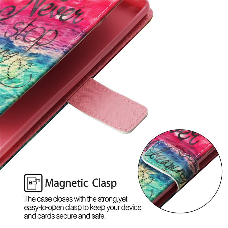 Patterned Stand Leather Case Magnetic Closure for Huawei nova 3i / P Smart+ - Never Stop Dreaming-5