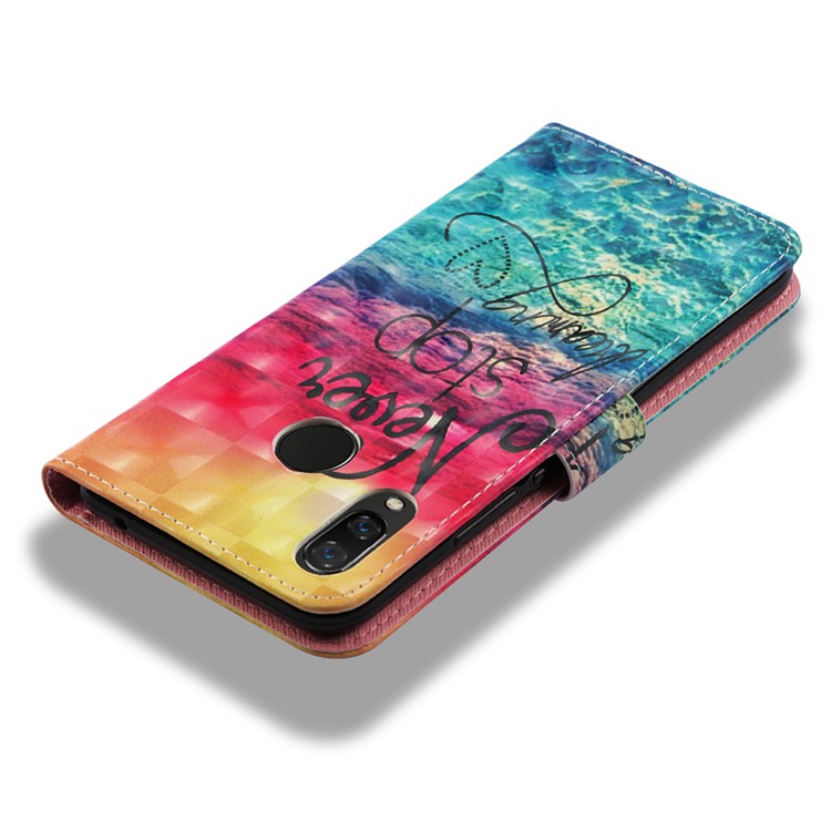 Patterned Stand Leather Case Magnetic Closure for Huawei nova 3i / P Smart+ - Never Stop Dreaming-7