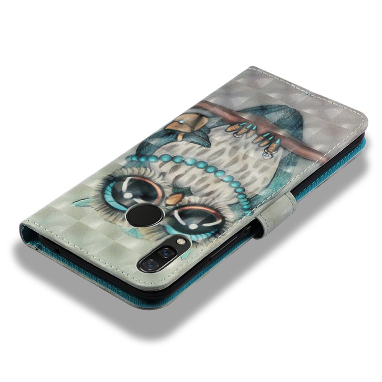 Pattern Printing Leather Protective Case with Strap for Huawei nova 3i / P Smart+ - Owl on Branch-7