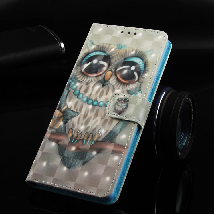 Pattern Printing Leather Protective Case with Strap for Huawei nova 3i / P Smart+ - Owl on Branch-9