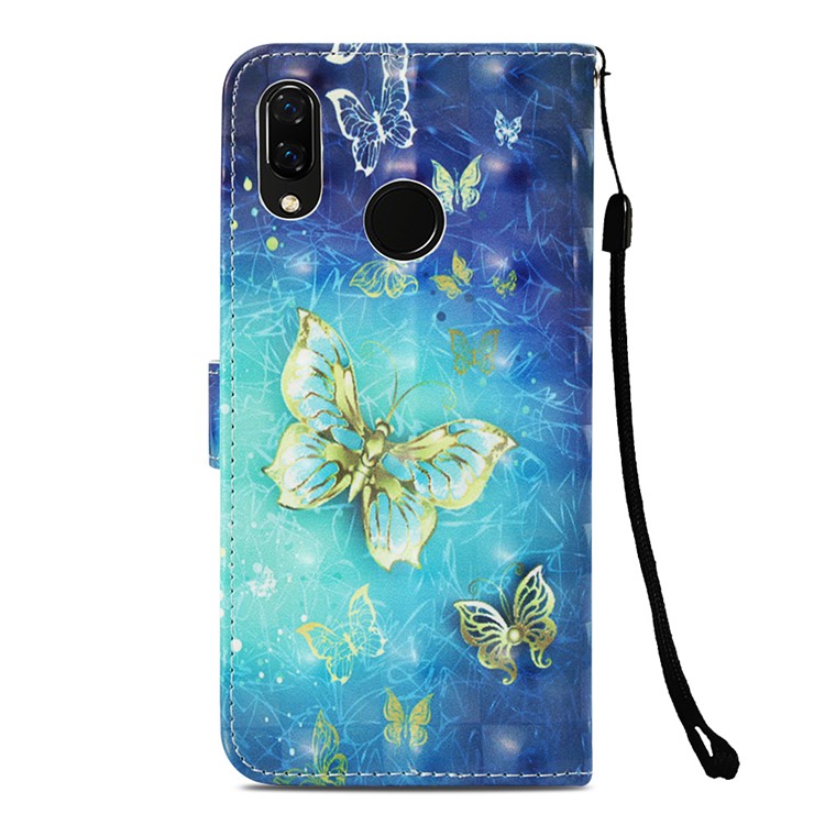 Pattern Printing Wallet Leather Cell Phone Cover for Huawei nova 3i / P Smart+ - Pretty Butterfly-3