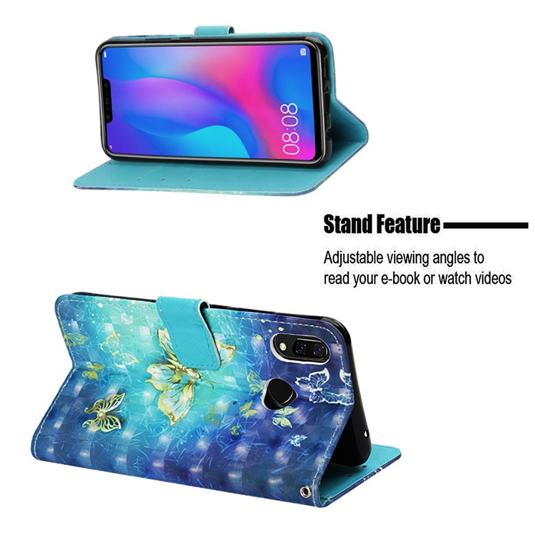 Pattern Printing Wallet Leather Cell Phone Cover for Huawei nova 3i / P Smart+ - Pretty Butterfly-4