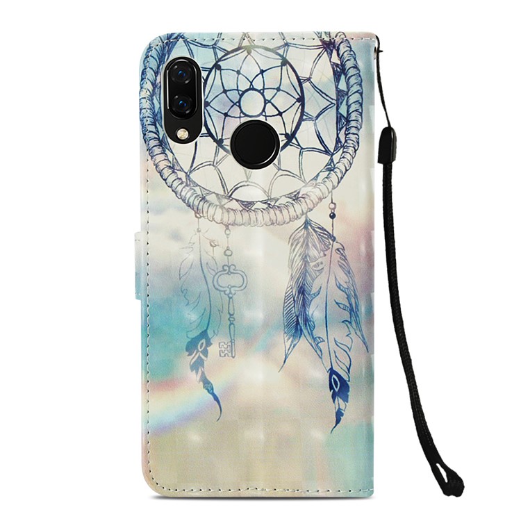 Patterned Stand PU Leather Wallet Case Cover for Huawei nova 3i / P Smart+ - Feather Dream Catcher-3