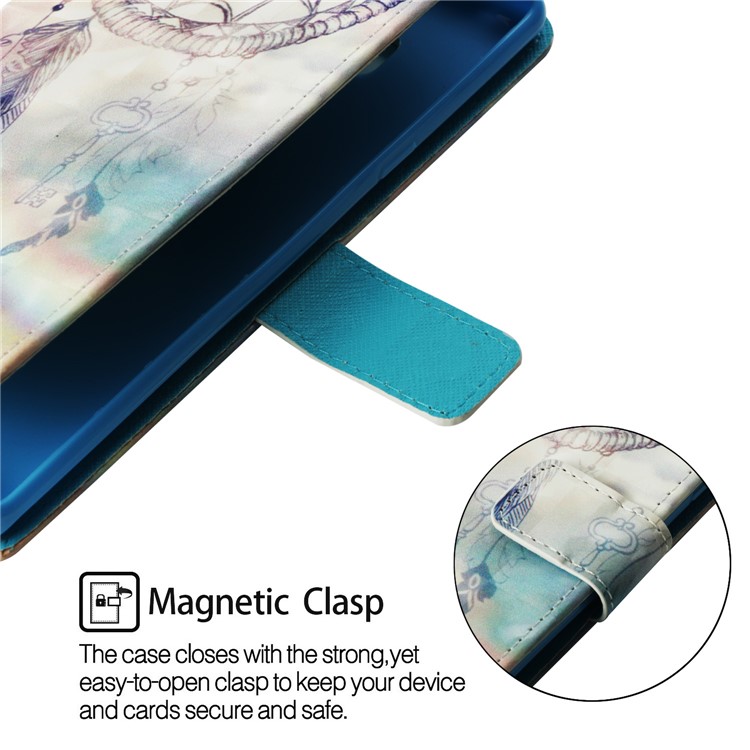 Patterned Stand PU Leather Wallet Case Cover for Huawei nova 3i / P Smart+ - Feather Dream Catcher-5