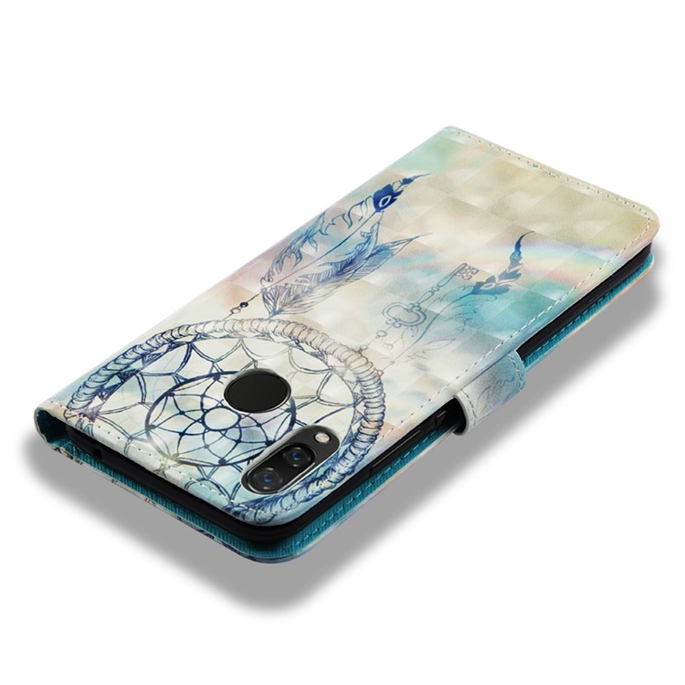 Patterned Stand PU Leather Wallet Case Cover for Huawei nova 3i / P Smart+ - Feather Dream Catcher-7