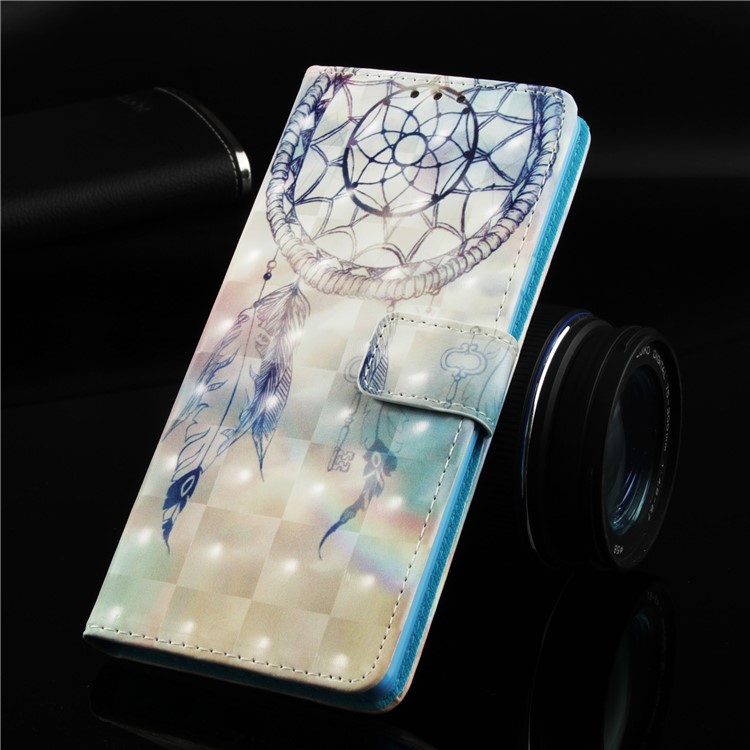 Patterned Stand PU Leather Wallet Case Cover for Huawei nova 3i / P Smart+ - Feather Dream Catcher-9
