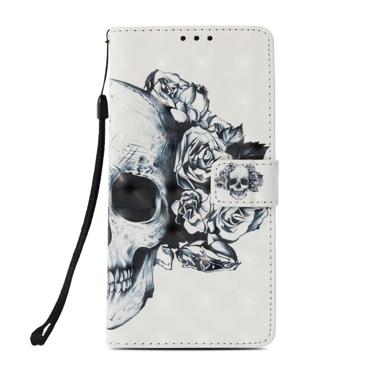 Pattern Printing Wallet Leather Mobile Casing for Huawei nova 3i / P Smart+ - Cool Skull-2