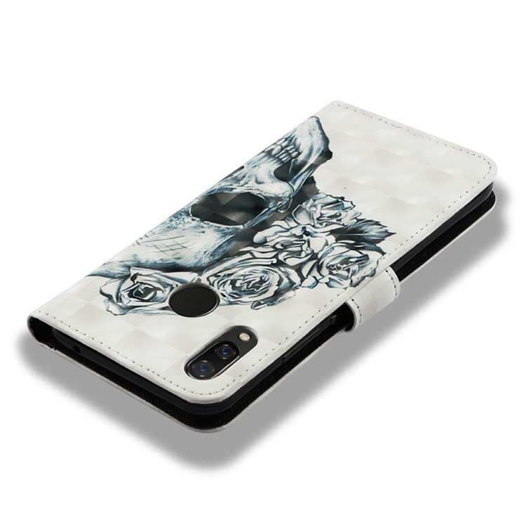 Pattern Printing Wallet Leather Mobile Casing for Huawei nova 3i / P Smart+ - Cool Skull-7