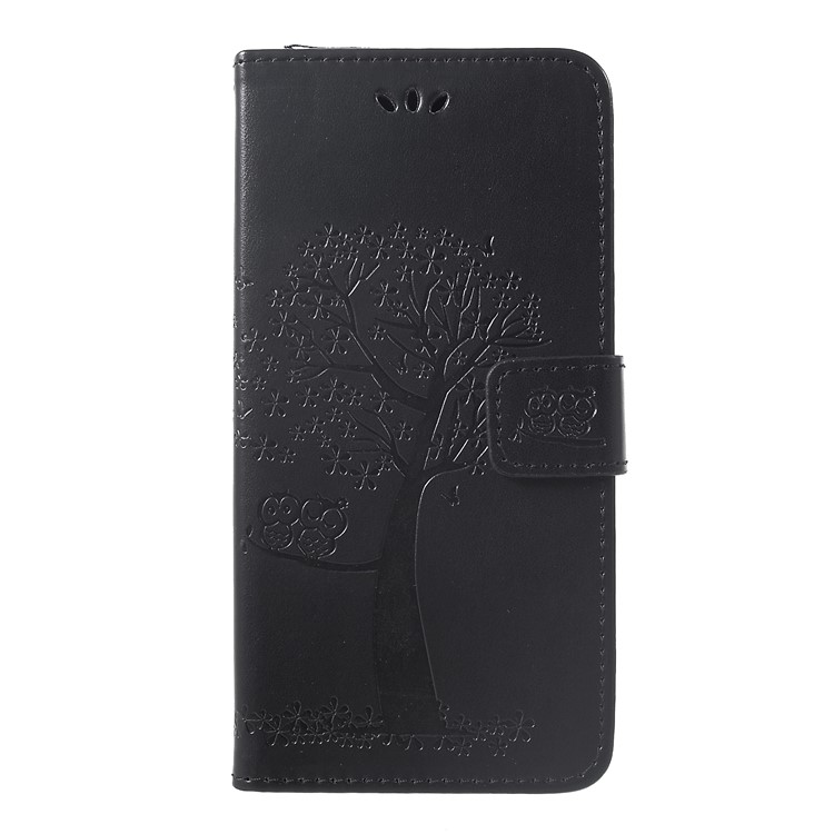 Imprint Tree Owl Magnetic Wallet PU Leather Stand Case for Huawei Mate 20 - Black-2