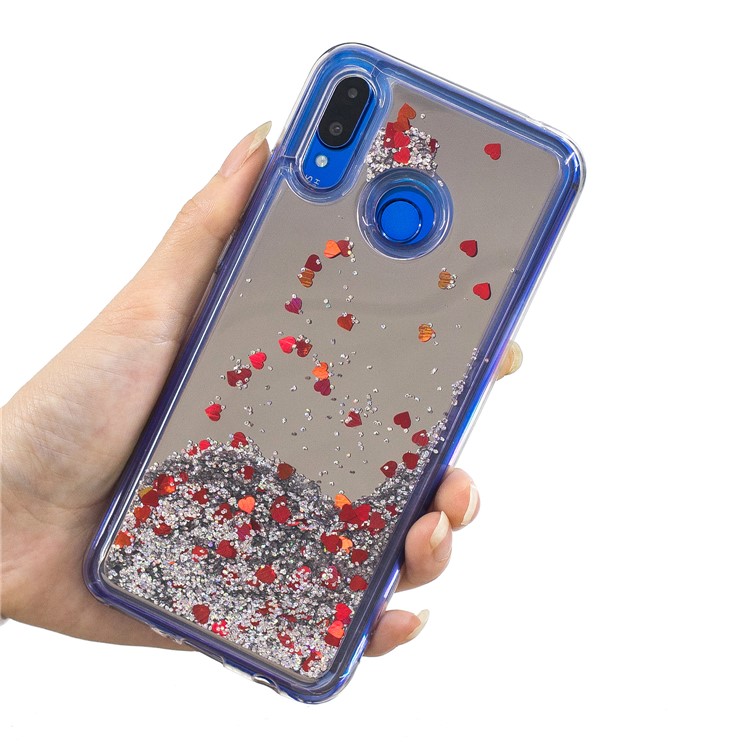 Glitter Floating Quicksand Mirror Surface TPU Mobile Case for Huawei nova 3 - Silver-5