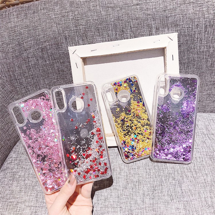 Glitter Floating Quicksand Mirror Surface TPU Mobile Case for Huawei nova 3 - Silver-9