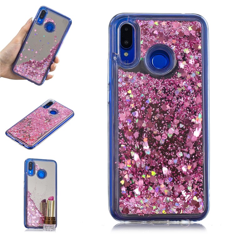 Glitter Floating Quicksand Mirror Surface TPU Mobile Cover for Huawei nova 3 - Pink-1