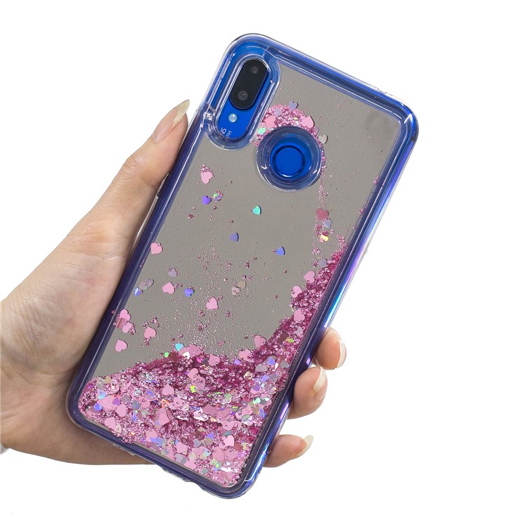 Glitter Floating Quicksand Mirror Surface TPU Mobile Cover for Huawei nova 3 - Pink-5