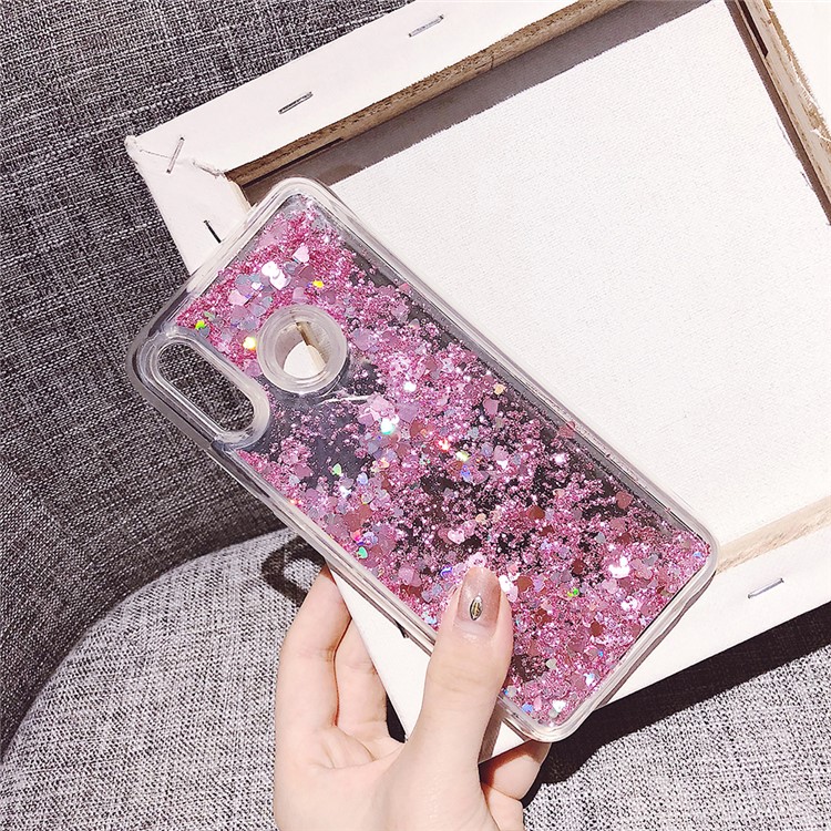 Glitter Floating Quicksand Mirror Surface TPU Mobile Cover for Huawei nova 3 - Pink-8