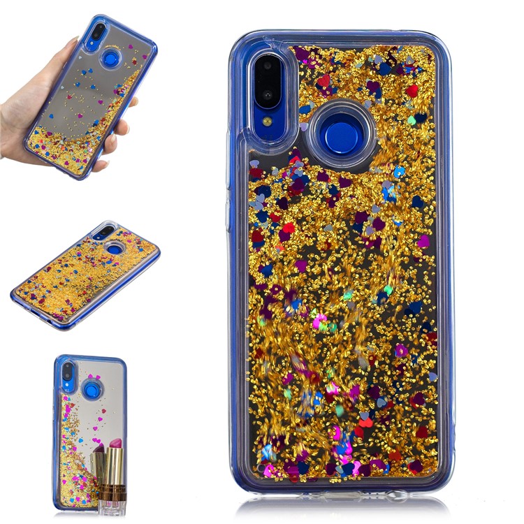 Glitter Floating Quicksand Mirror Surface TPU Shell for Huawei nova 3 - Gold-1
