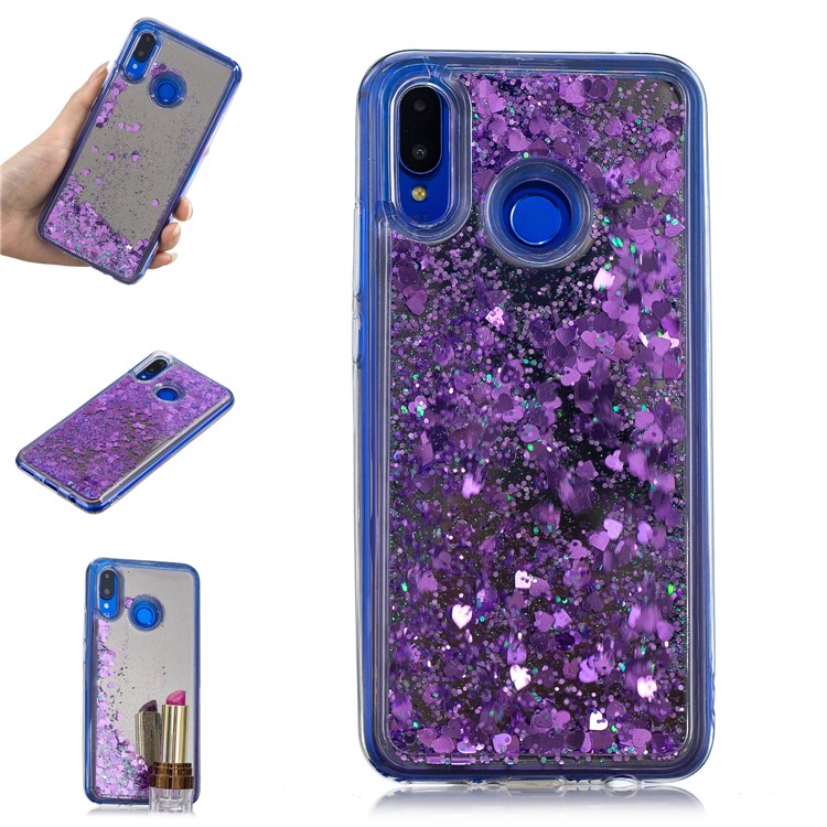 Glitter Floating Quicksand Mirror Surface Soft TPU Back Casing for Huawei nova 3 - Purple-1
