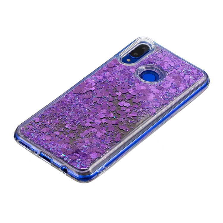 Glitter Floating Quicksand Mirror Surface Soft TPU Back Casing for Huawei nova 3 - Purple-3