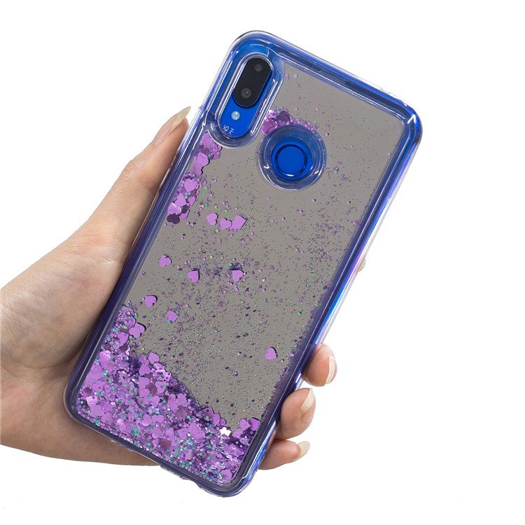Glitter Floating Quicksand Mirror Surface Soft TPU Back Casing for Huawei nova 3 - Purple-5