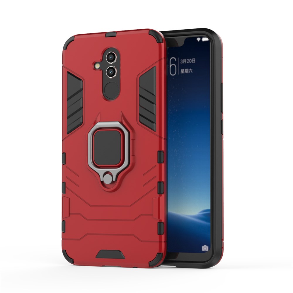 TPU + PC Hybrid Cover with Finger Ring Kickstand for Huawei Mate 20 Lite - Red-2