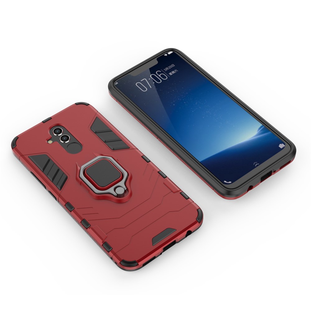 TPU + PC Hybrid Cover with Finger Ring Kickstand for Huawei Mate 20 Lite - Red-3