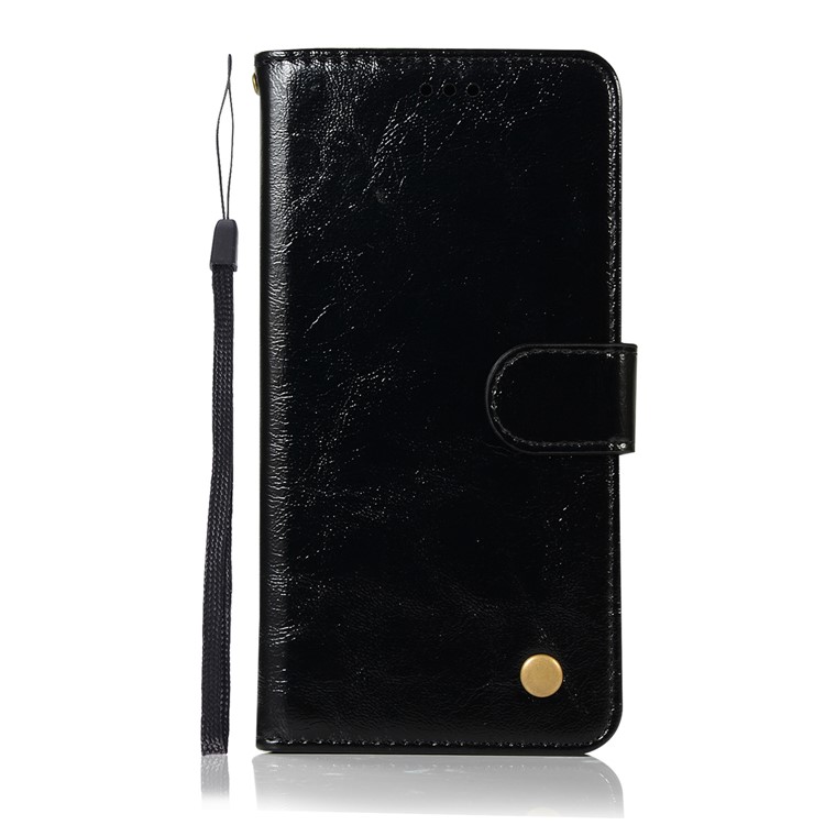 Leather Case for Huawei Mate 20, Retro Style Wallet Flip Magnetic Stand Cover - Black-2