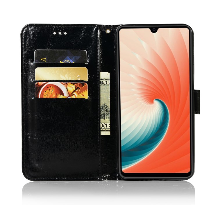 Leather Case for Huawei Mate 20, Retro Style Wallet Flip Magnetic Stand Cover - Black-4