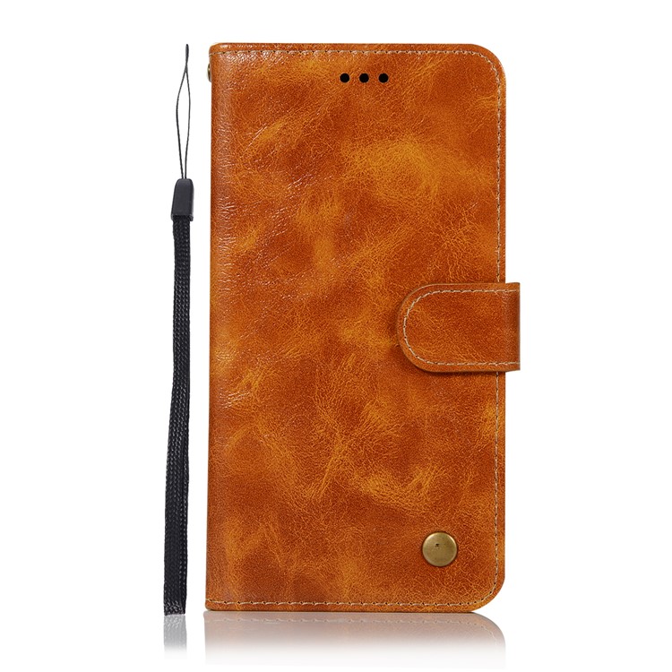 Ledertasche Für Huawei Mate 20, Retro-Stil Brieftasche Flip Magnetständer Handy-Cover - Braun-2