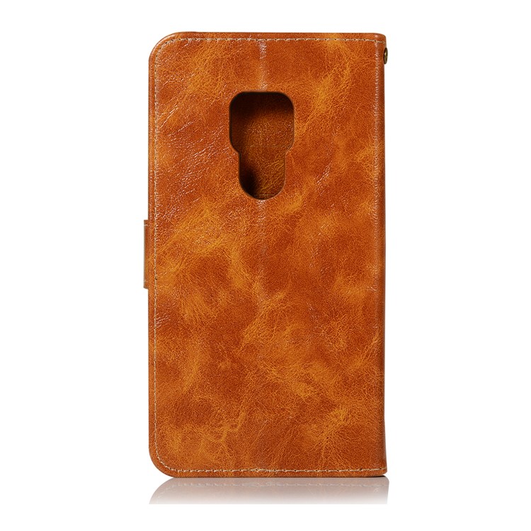 Ledertasche Für Huawei Mate 20, Retro-Stil Brieftasche Flip Magnetständer Handy-Cover - Braun-3