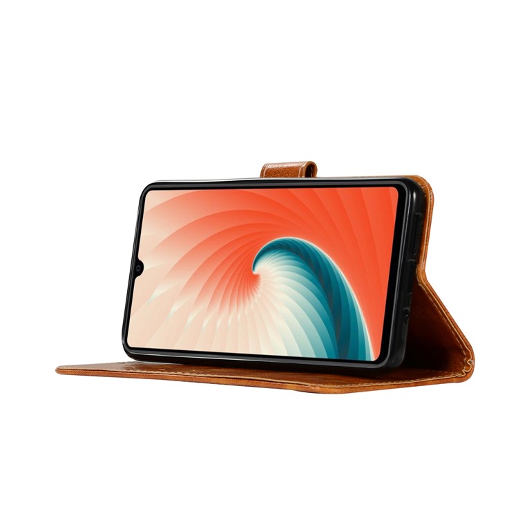 Ledertasche Für Huawei Mate 20, Retro-Stil Brieftasche Flip Magnetständer Handy-Cover - Braun-5
