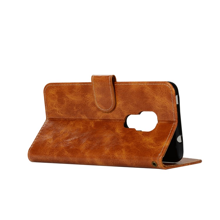 Ledertasche Für Huawei Mate 20, Retro-Stil Brieftasche Flip Magnetständer Handy-Cover - Braun-6