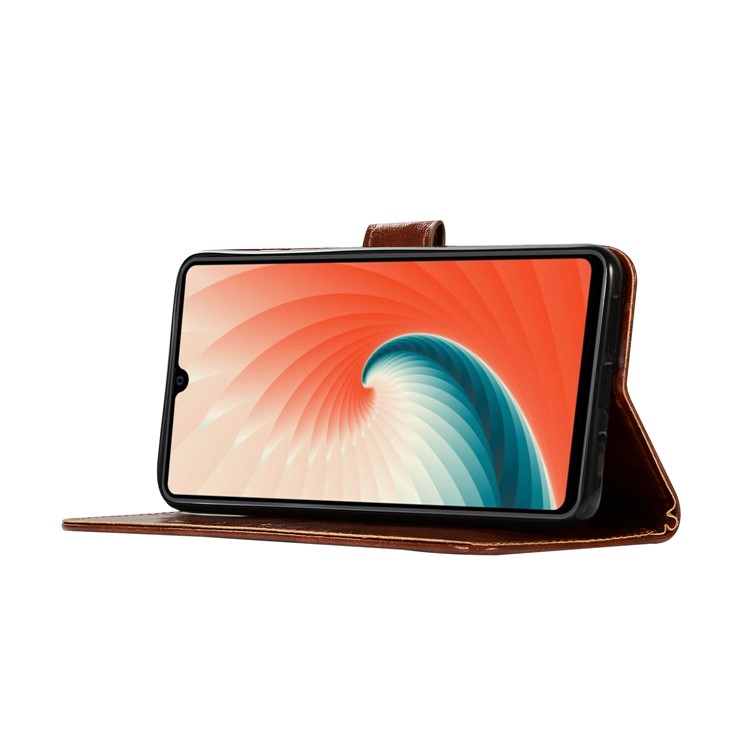 Leather Case for Huawei Mate 20, Retro Style Wallet Flip Magnetic Stand Cell Phone Shell - Coffee-5