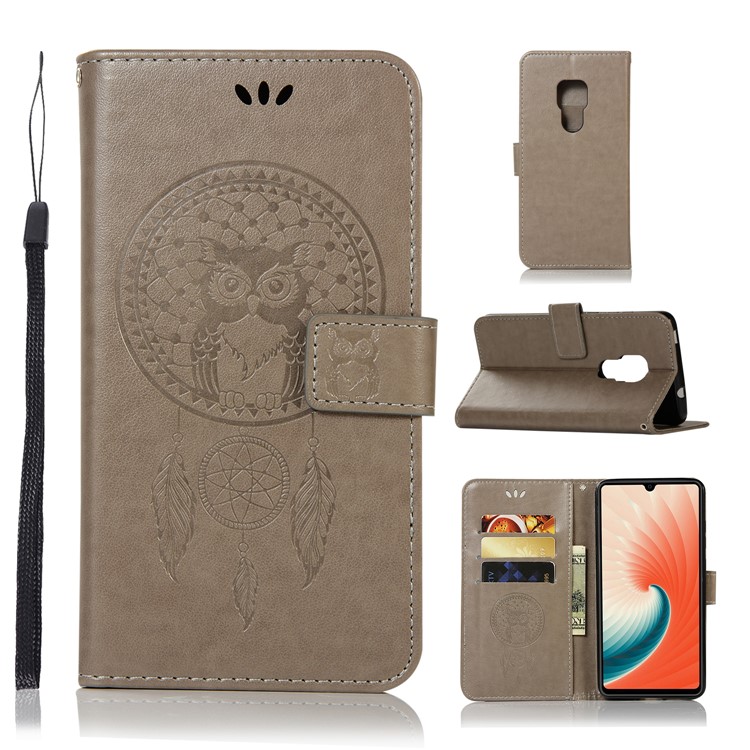 Estuche De Cuero Con Soporte Para Billetero Dream Owl Para Huawei Mate 20 - Gris-1