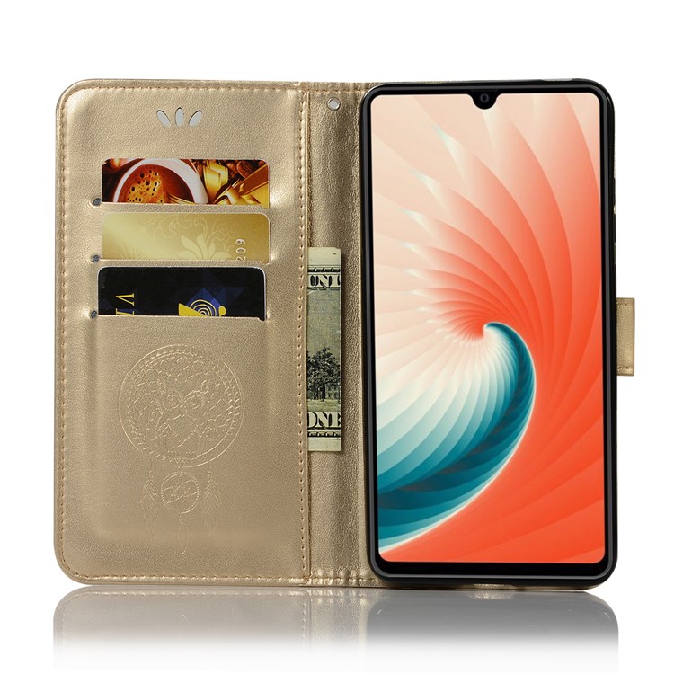 Estuche Búho Atrapasueños Billetera Soporte Funda De Cuero Para Huawei Mate 20 - Oro-4