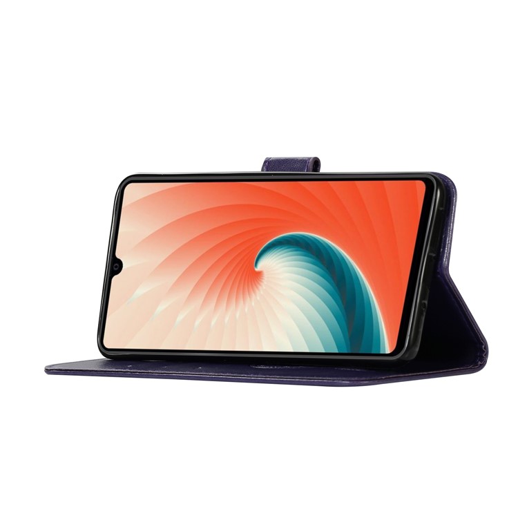 Pie De Imprenta Búho Atrapasueños Billetera Soporte De Cuero Cáscara Protectora Para Huawei Mate 20 - Púrpura-5