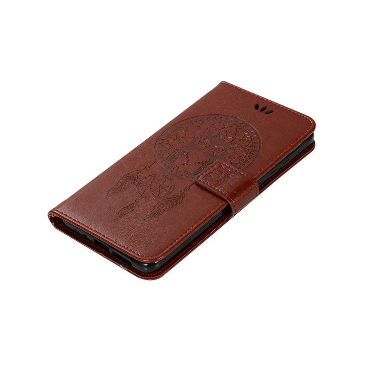 Cubierta Del Teléfono Celular De Cuero Del Soporte Del Monedero Del Patrón Del Colector Ideal De La Impresión Para El Compañero 20 De Huawei - Marrón-7