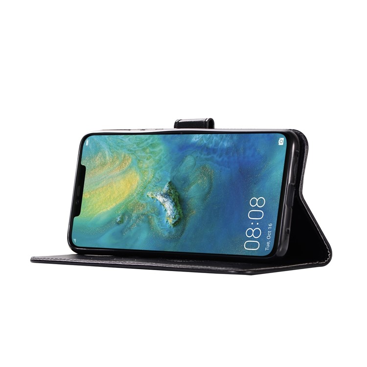 Imprint Owl Dream Catcher PU Leather Case for Huawei Mate 20 Pro - Black-5