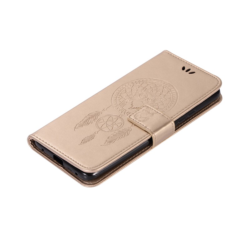 Imprint Owl Dream Catcher PU Leather Case for Huawei Mate 20 Pro - Gold-7