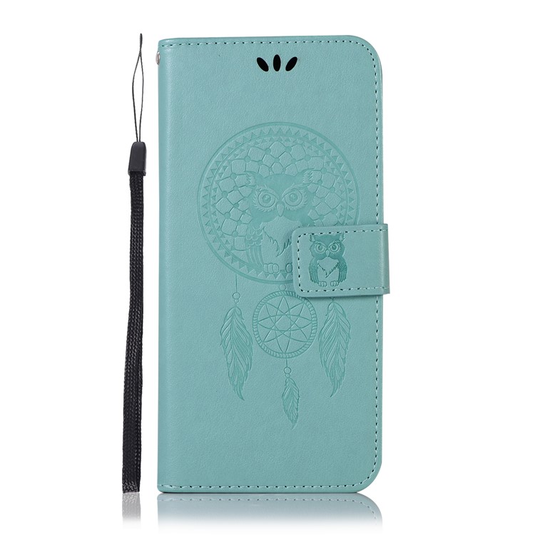 Flip Case for Huawei Mate 20 Pro Imprint Owl Dream Catcher PU Leather Cell Phone Cover - Cyan-2