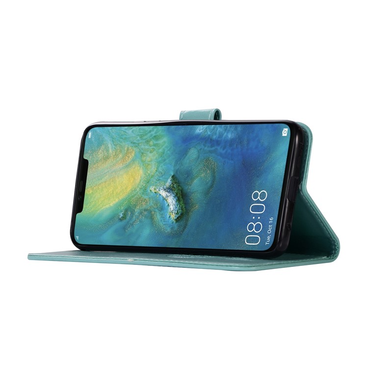 Flip Case for Huawei Mate 20 Pro Imprint Owl Dream Catcher PU Leather Cell Phone Cover - Cyan-5